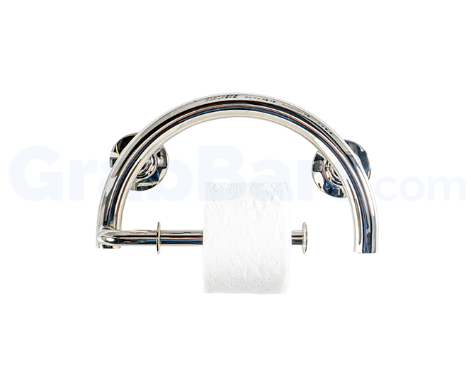 Crescent Toilet Paper Holder Grab Bar