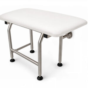 Padded Wall Mounted Folding Shower Seat with Legs